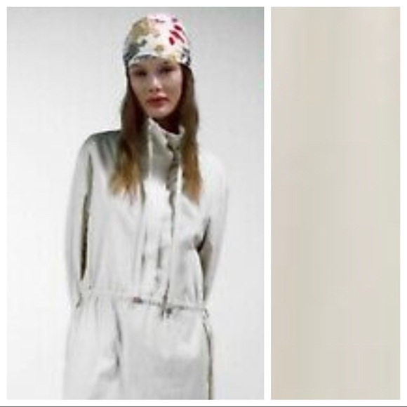 NWT. Zara Cream Limited Edition Parka Midi Dress. Size S. - Picture 6 of 11